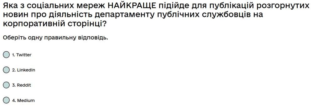 Яка з соціальних мереж НАЙКРАЩЕ підійде для публікацій розгорнутих новин про діяльність...