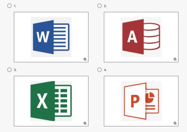 Яке із зображень відповідає логотипу програми Microsoft Word?