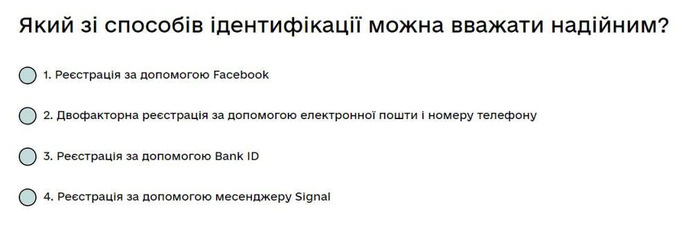 Який зі способів ідентифікації можна вважати надійним?