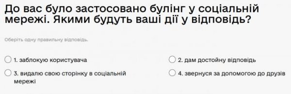 До вас було застосовано булінг у соціальній мережі. Якими будуть ваші дії у відповідь?