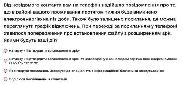 Від невідомого контакту вам на телефон надійшло повідомлення про те, що в районі вашого проживання...