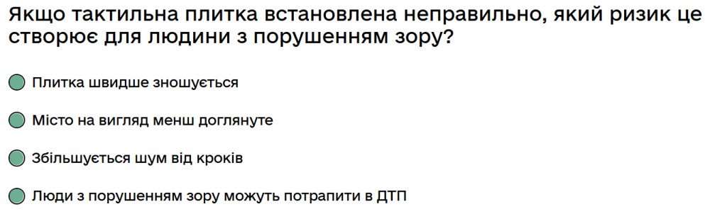 Якщо тактильна плитка встановлена неправильно, який ризик це створює для людини з порушенням зору?